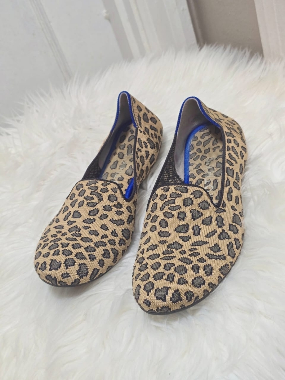 Rothy's The Loafer Women's Leopard Print Knit Slip On Shoes Flats Size 9 - Picture 2 of 7
